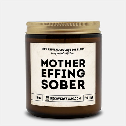 Mother Effing Sober Amber Jar Candle