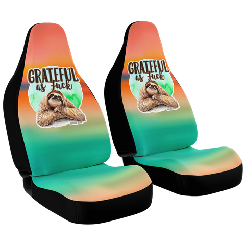 Sloth - Grateful as Fuck Car Seat Covers (Set of 2)