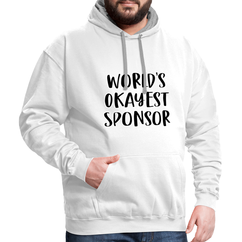 Worlds Okayest Sponsor Contrast Hoodie - white/gray