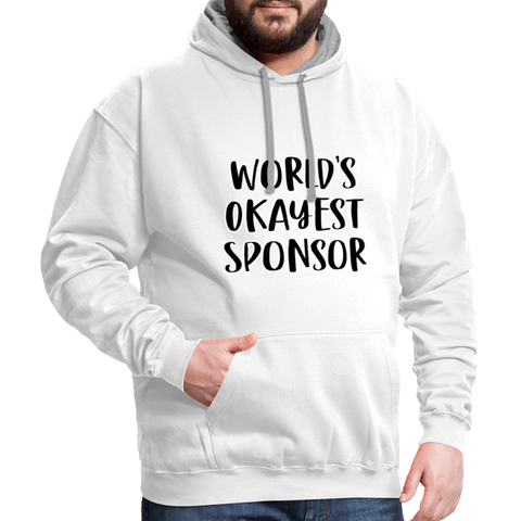 Worlds Okayest Sponsor Contrast Hoodie - white/gray
